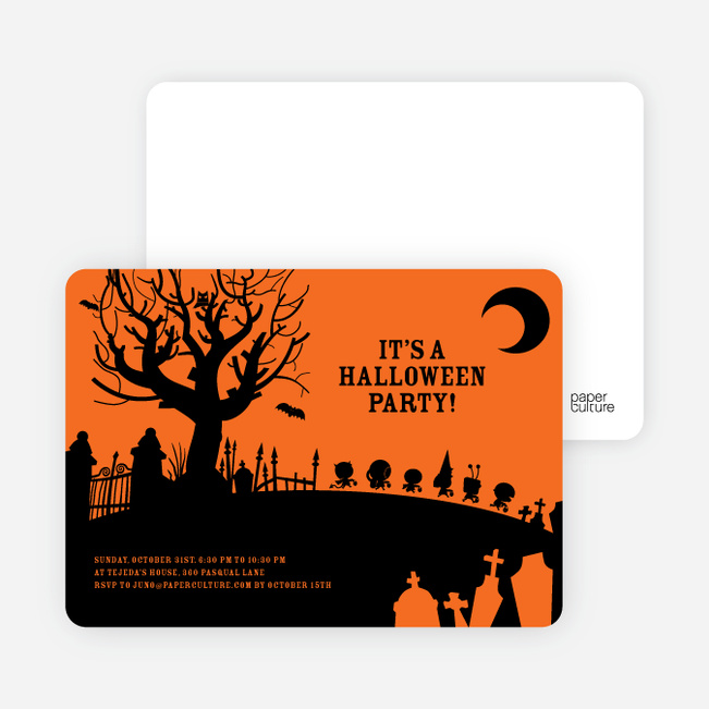 Spooky Cemetery Halloween Party - Orange