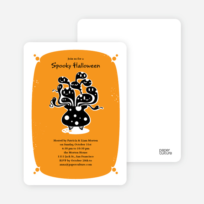 Witches Brewing Halloween Party Invitations - Light Orance