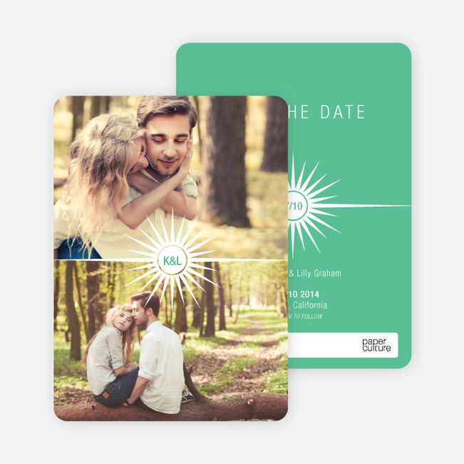 Burst of Joy Save the Date Cards - Green