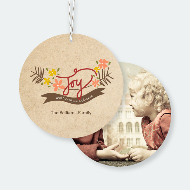 Joy and Love Christmas Ornaments - Red