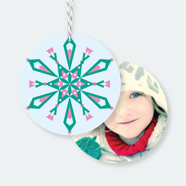 Modern Snowflake Ornaments - Green