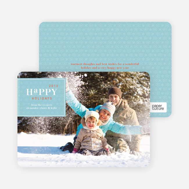 Simply Classic Holiday Photo Cards - Aquamarine