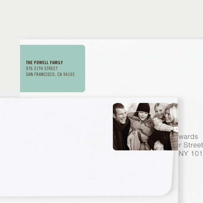 Photo Wrap Behind Return Address Labels - Blue