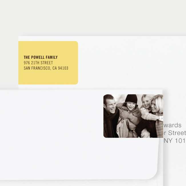 Photo Wrap Behind Return Address Labels - Yellow