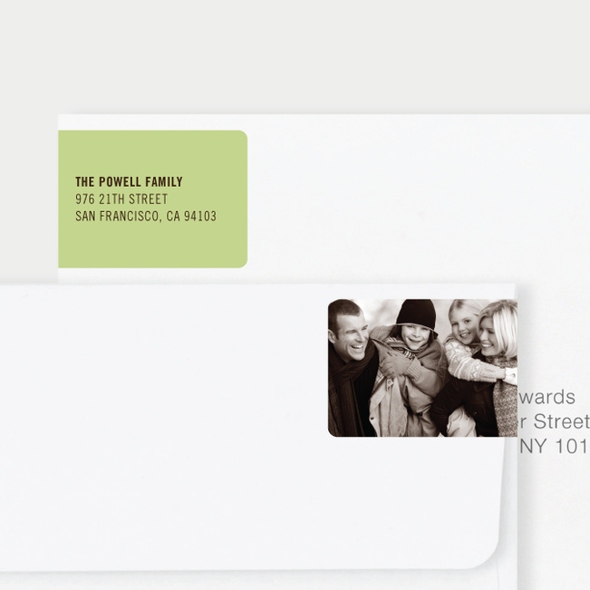 Photo Wrap Behind Return Address Labels - Green