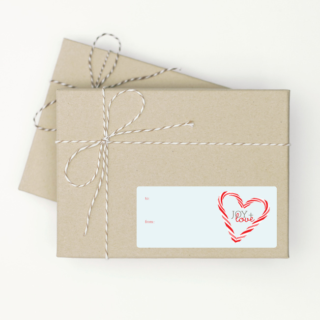 Candy Cane Joy & Love Tags - Blue