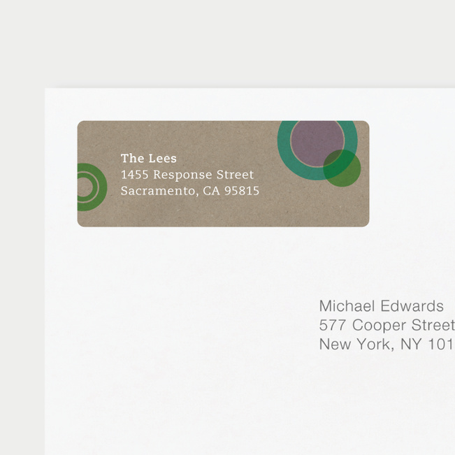 Circles Address Labels - Pink