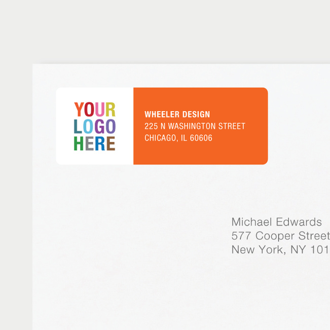 Company Logo Return Address Labels - Orange