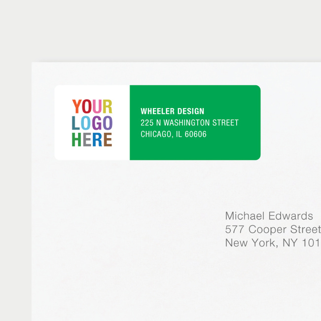 Company Logo Return Address Labels - Green