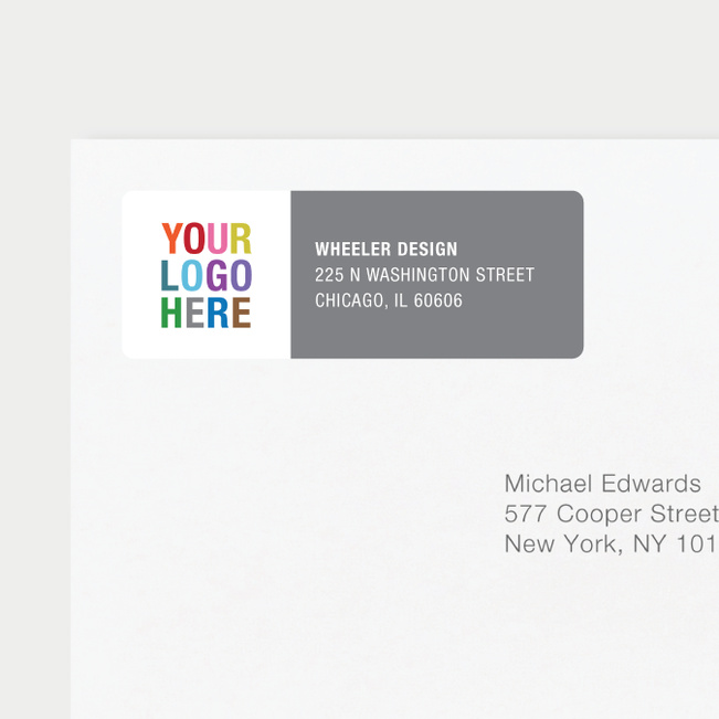 Company Logo Return Address Labels - Gray