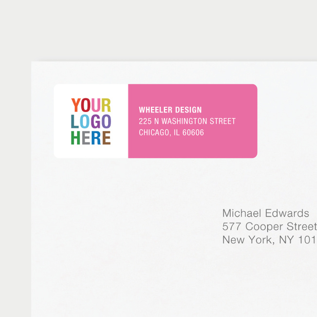 Company Logo Return Address Labels - Pink