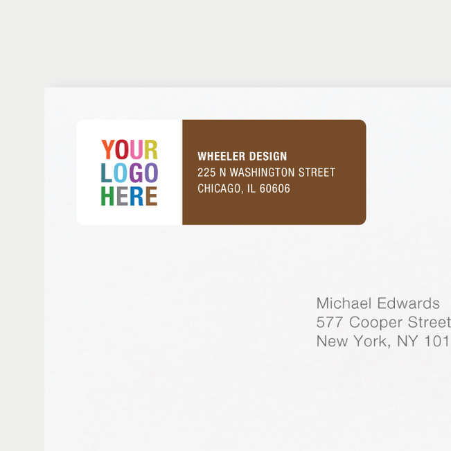 Company Logo Return Address Labels - Brown