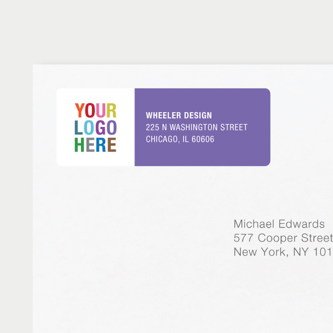 Company Logo Return Address Labels - Purple