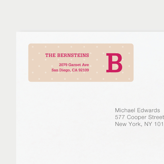 Eco Friendly Dot Pattern Return Address Labels - Pink