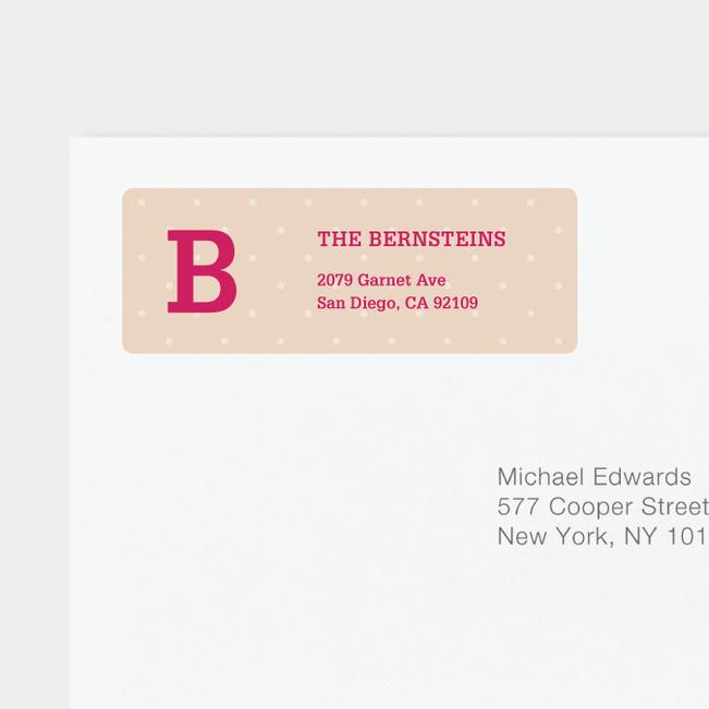Eco Friendly Dot Pattern Return Address Labels - Pink