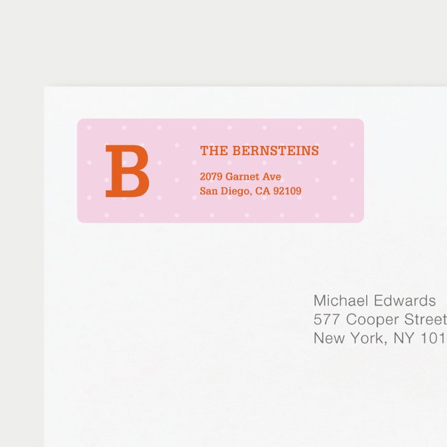 Eco Friendly Dot Pattern Return Address Labels - Orange