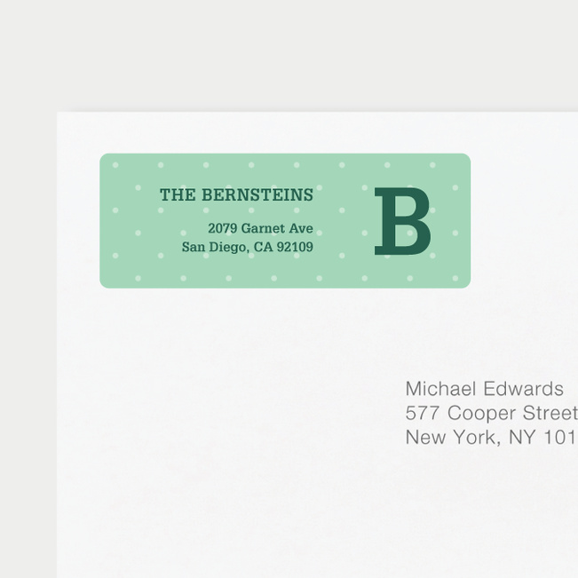 Eco Friendly Dot Pattern Return Address Labels - Green