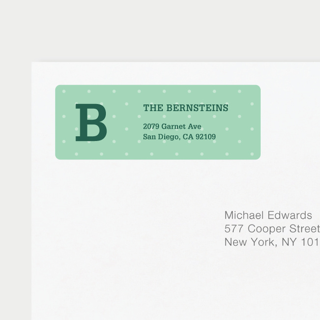 Eco Friendly Dot Pattern Return Address Labels - Green