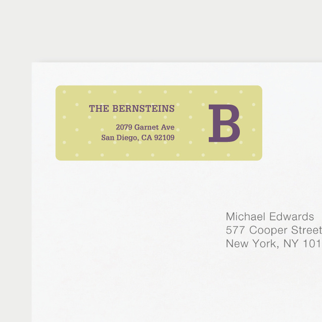 Eco Friendly Dot Pattern Return Address Labels - Purple
