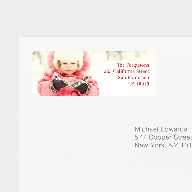 Full Photo Label Custom Address Labels - Red