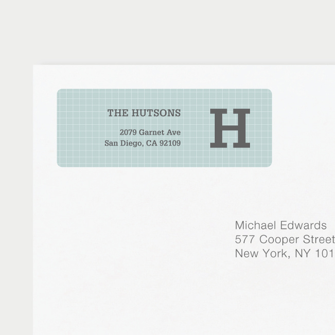 Grid Pattern Custom Return Address Labels - Gray