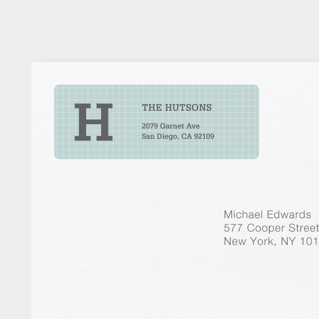 Grid Pattern Custom Return Address Labels - Gray