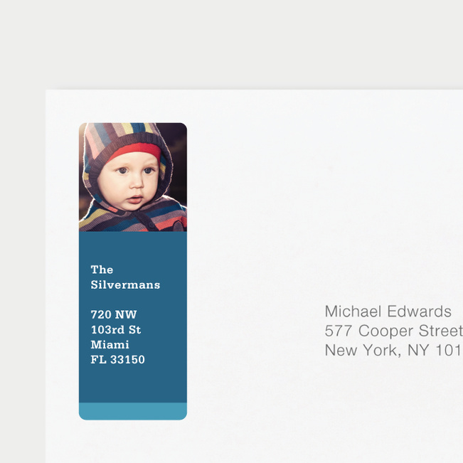 Photo Return Address Labels - Blue
