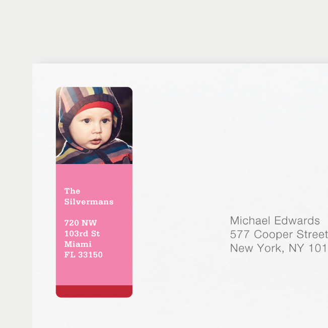Photo Return Address Labels - Red