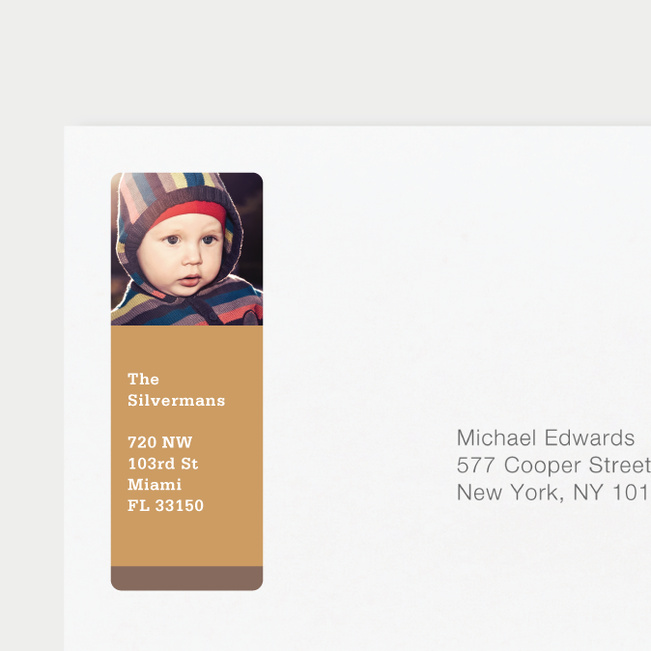 Photo Return Address Labels - Brown