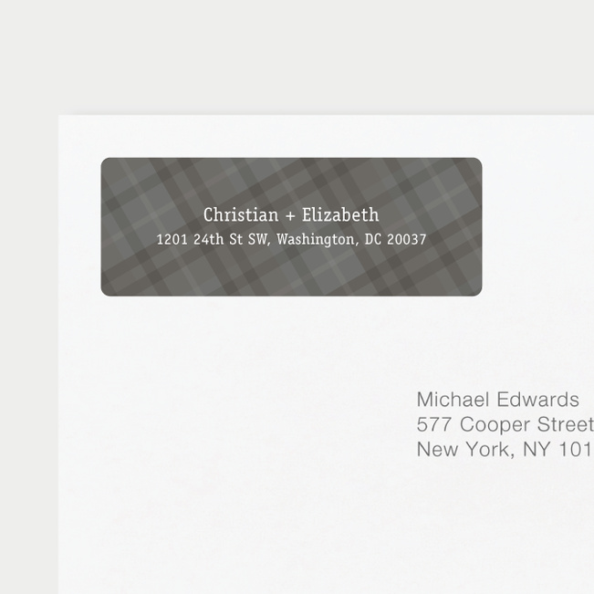 Plaid Address Labels - Gray
