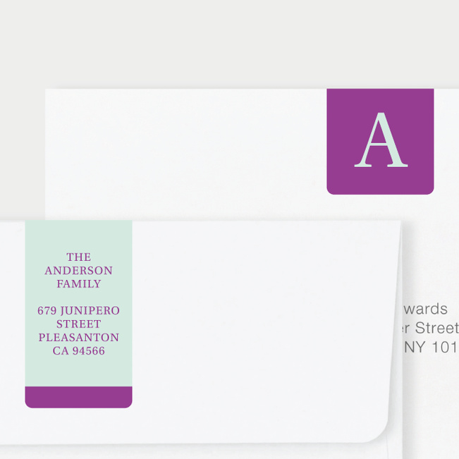 Serif Photo Wrap Custom Address Labels - Purple