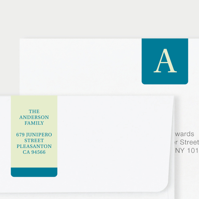 Serif Photo Wrap Custom Address Labels - Blue
