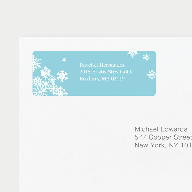 Snowflake Cheers Personalized Address Labels - Blue