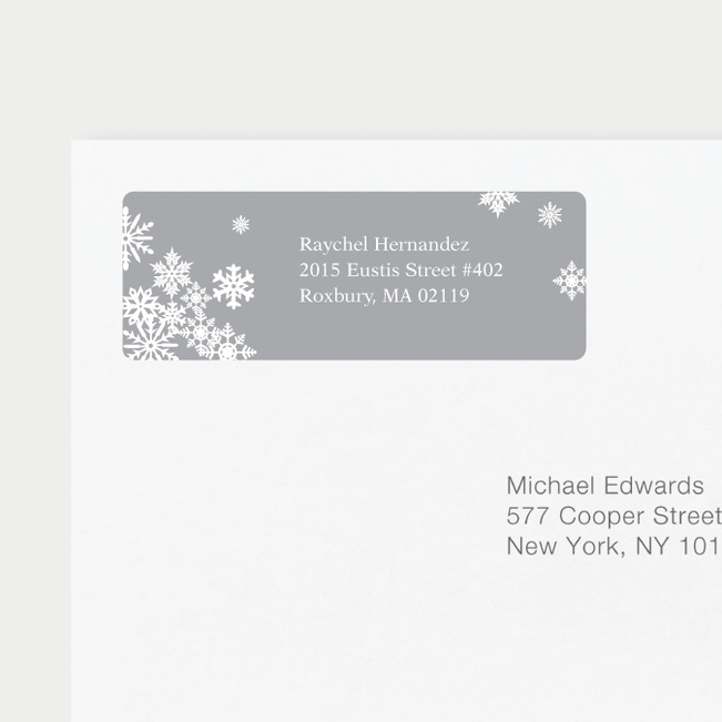 Snowflake Cheers Personalized Address Labels - Gray