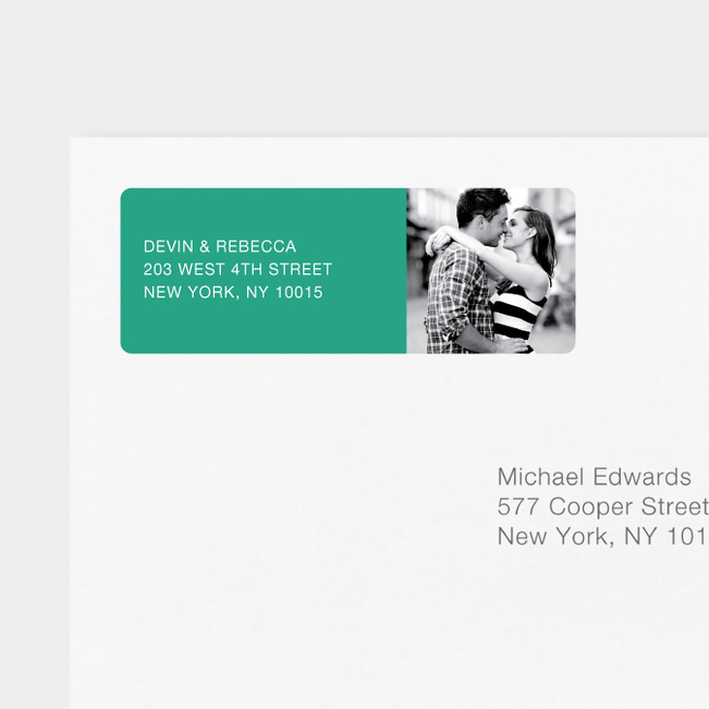 Modern Photo Return Address Labels - Green