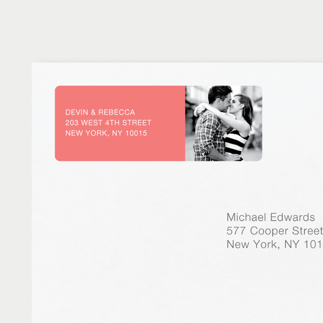 Modern Photo Return Address Labels - Pink