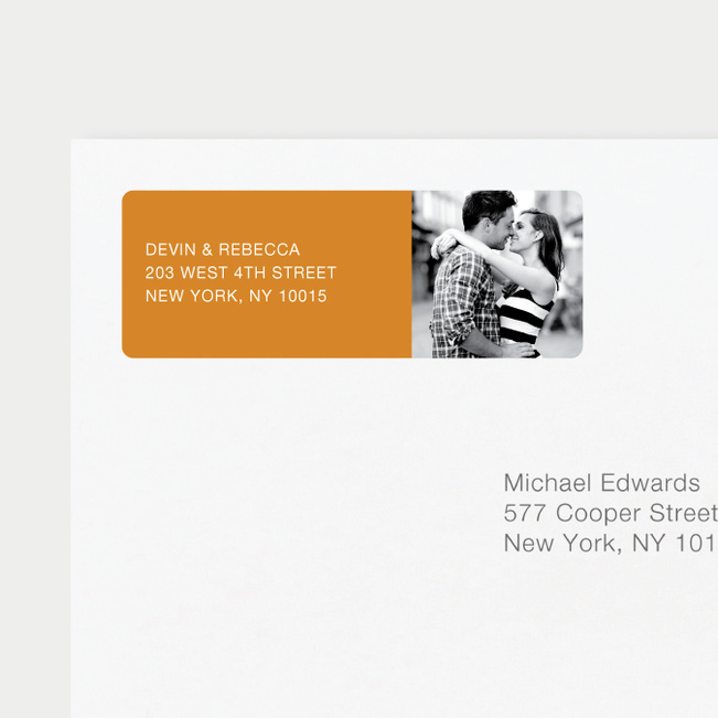 Modern Photo Return Address Labels - Orange