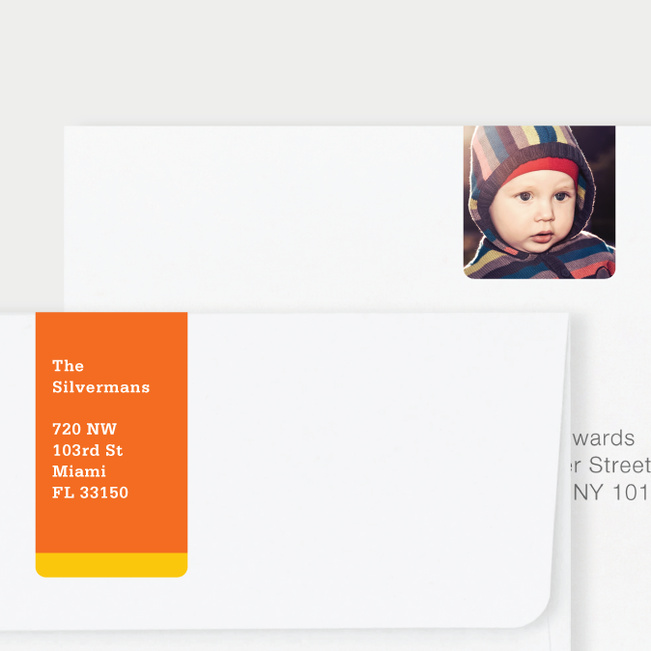 Vertical Photo Wrap Custom Address Labels - Yellow