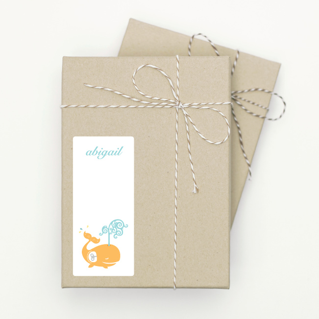 Whale Spout Gift Tag Stickers - Yellow