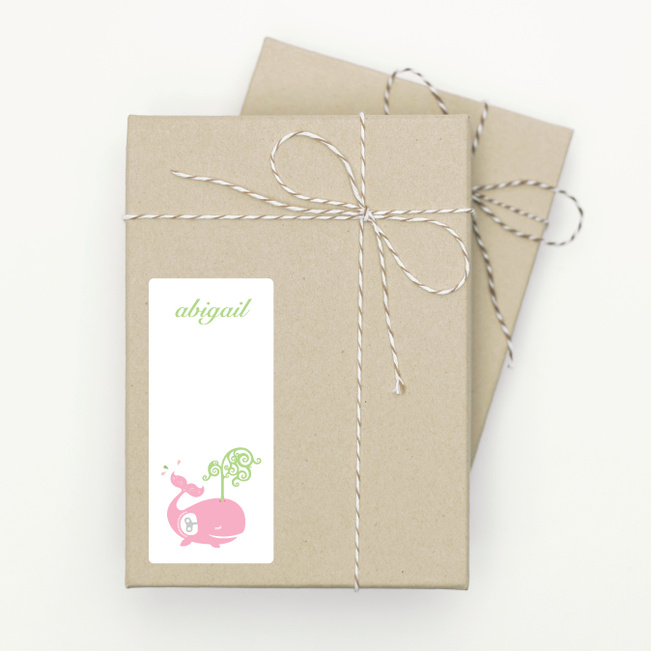 Whale Spout Gift Tag Stickers - Pink
