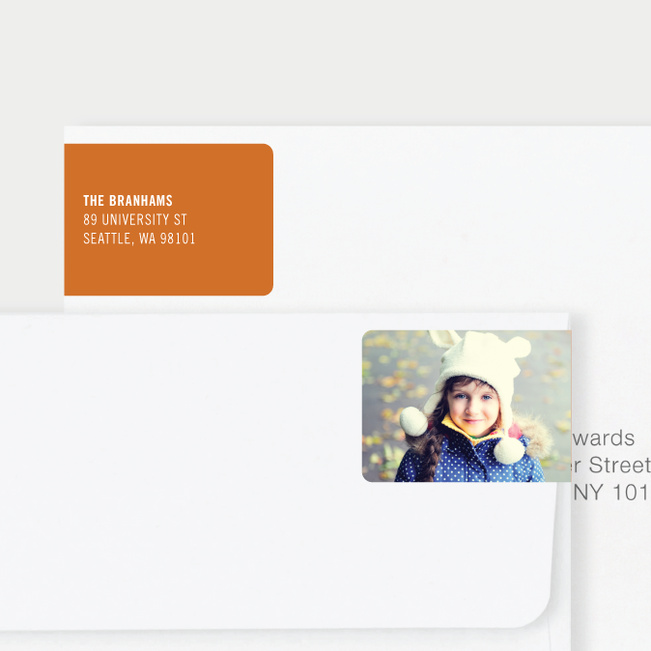 Photo Wrap Behind Return Address Labels - Orange