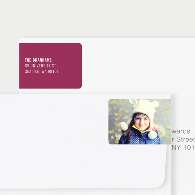 Photo Wrap Behind Return Address Labels - Red