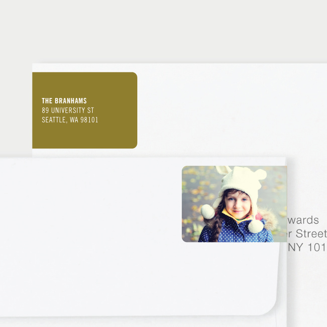 Photo Wrap Behind Return Address Labels - Green