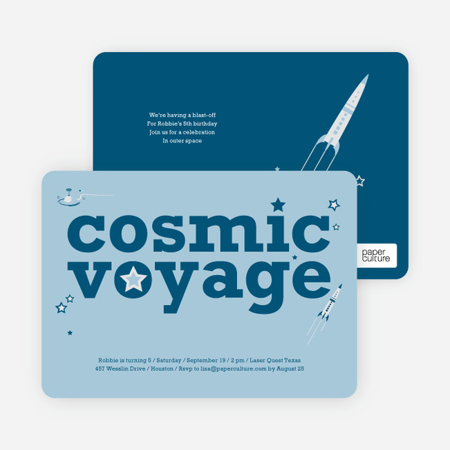 Cosmic Space Voyage Invitation - Cadet Blue
