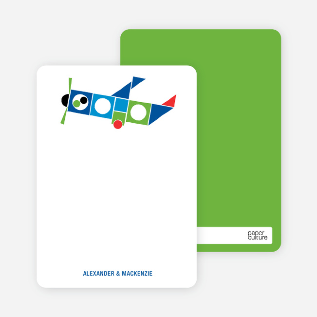 Notecards for the ‘Airplane Announcement’ cards. - Blue