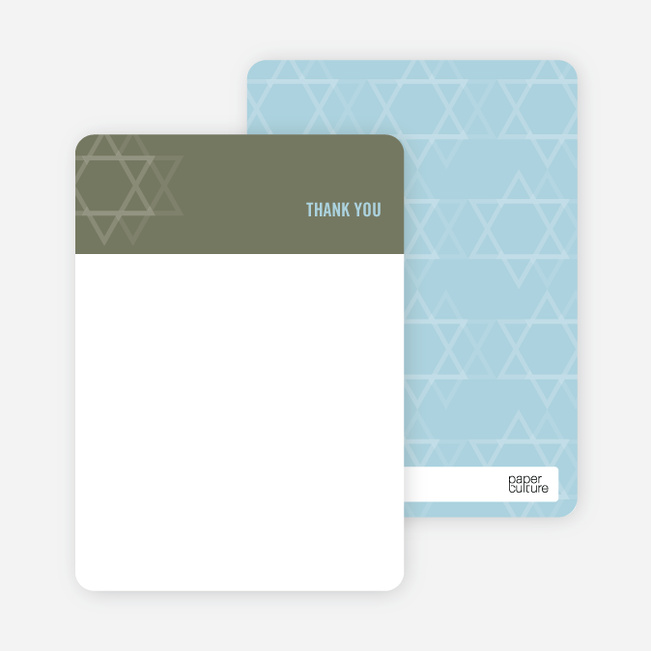 Notecards for the ‘Intertwined Stars of David’ cards. - Olive