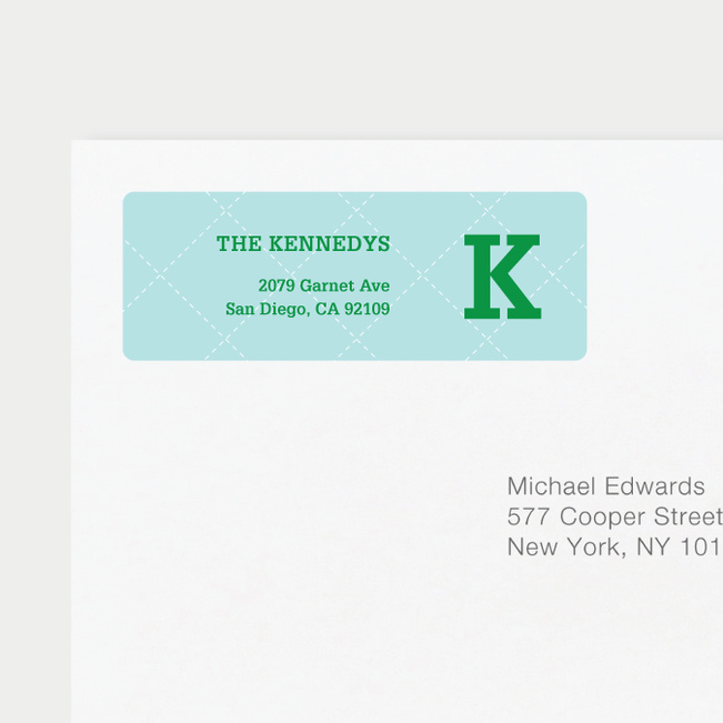 Plaid Return Address Labels - Blue