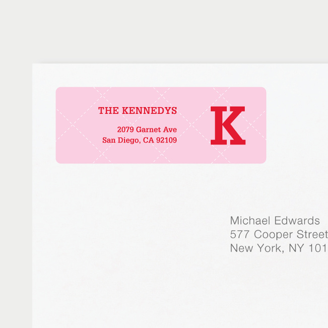 Plaid Return Address Labels - Pink