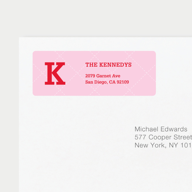 Plaid Return Address Labels - Pink