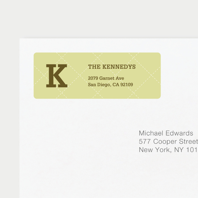 Plaid Return Address Labels - Yellow